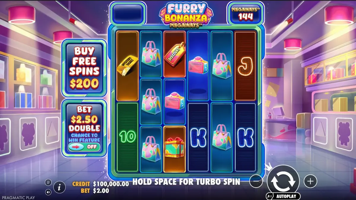 Karakter beruang lucu dalam slot Furry Bonanza Megaways