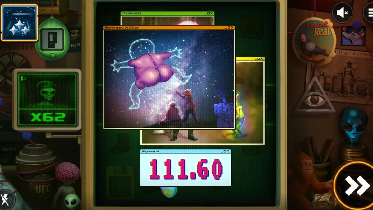 Slot Truth dari Shady Lady dengan tema konspirasi retro